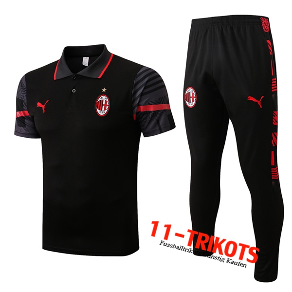 AC Milan Poloshirt Schwarz 2022/2023