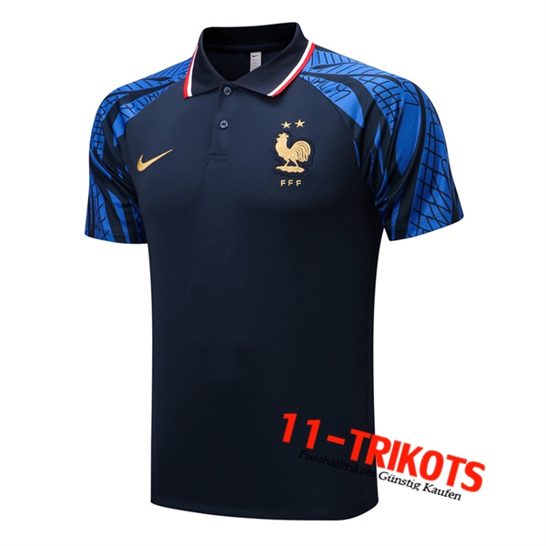 Frankreich Poloshirt Navy blau 2022/2023