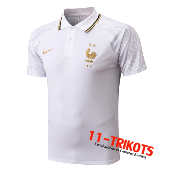 Frankreich Poloshirt Weiß 2022/2023