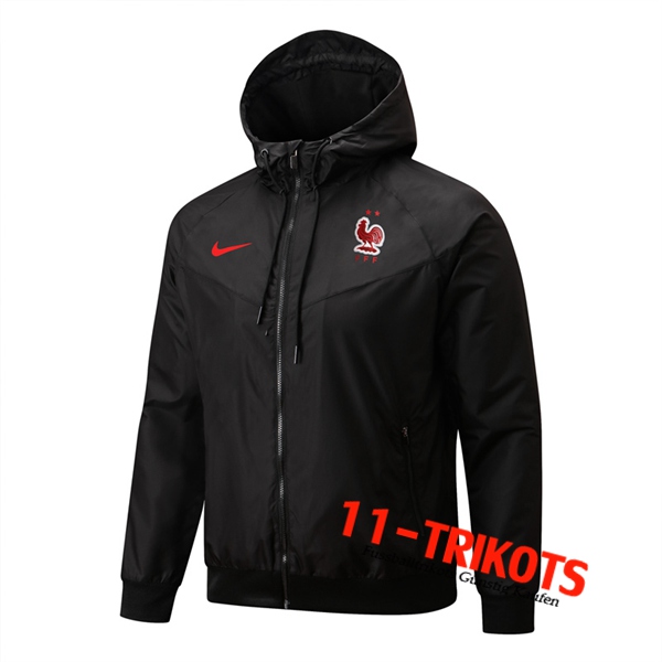 Frankreich Windjacke Schwarz 2022/2023