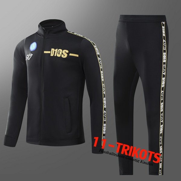 SSC Neapel Trainingsanzug Windjacke Kinder Schwarz 2022/2023