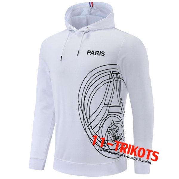 PSG Training Sweatshirt Kapuze Weiß 2022/2023