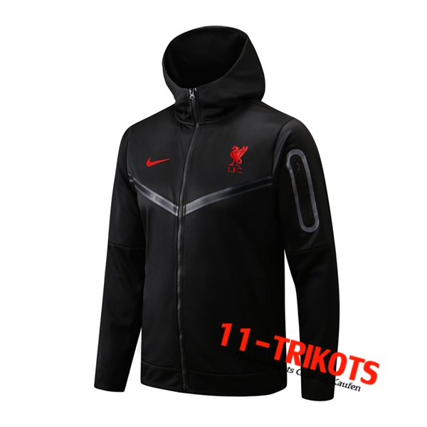 FC Liverpool Trainingsjacke Mit Kapuze Schwarz 2022/2023