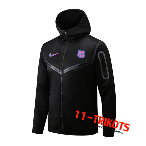 FC Barcelona Trainingsjacke Mit Kapuze Schwarz 2022/2023