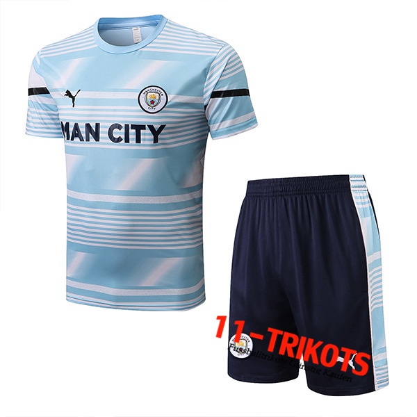 Manchester City Trainingstrikot + Shorts Blau 2022/2023