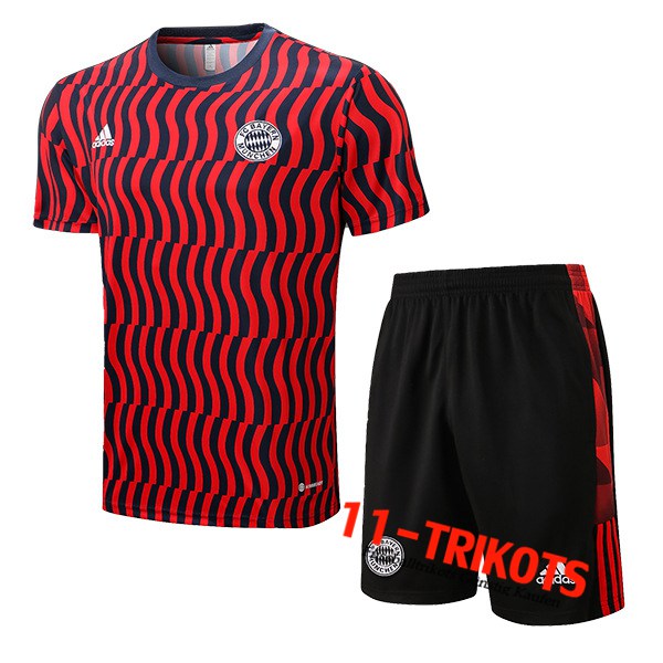 Bayern München Trainingstrikot + Shorts Schwarz/Rot 2022/2023