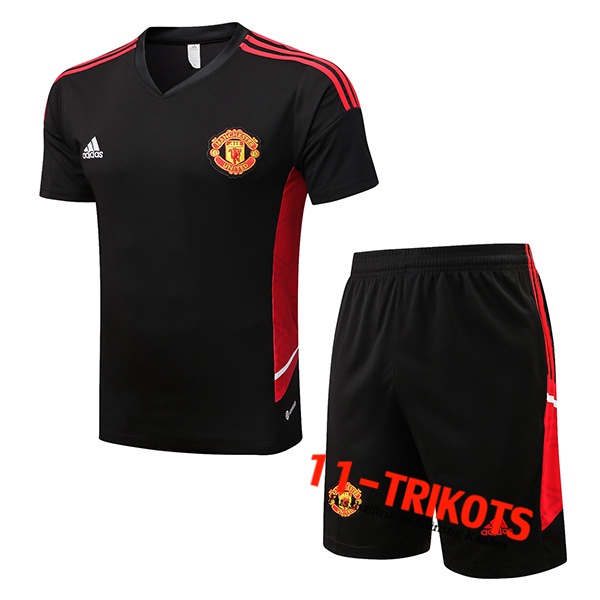 Manchester United Trainingstrikot + Shorts Schwarz 2022/2023