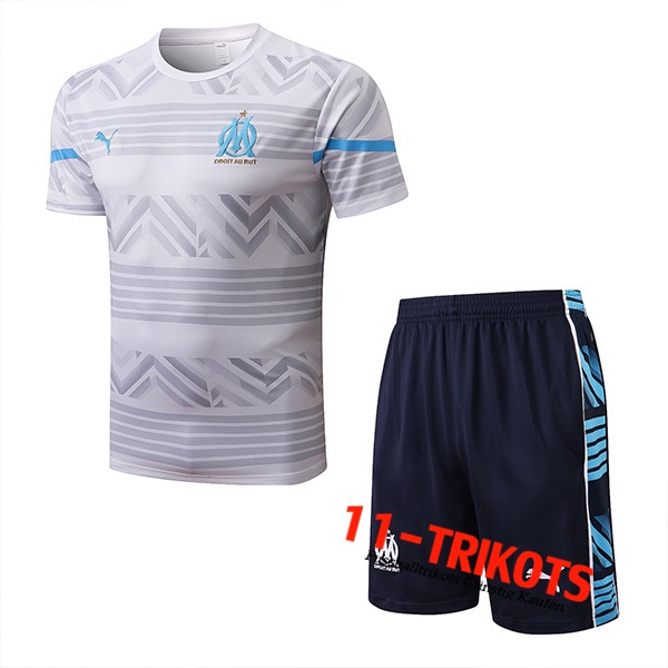Marseille Trainingstrikot + Shorts Weiß 2022/2023