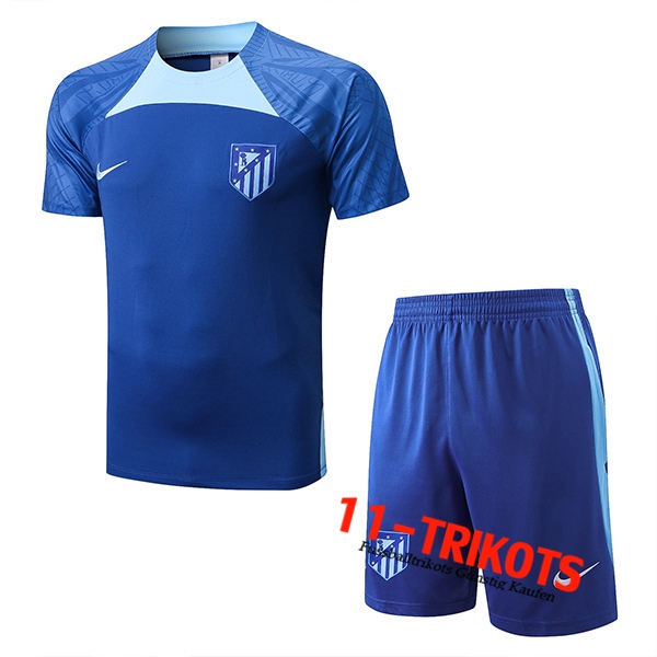 Atletico Madrid Trainingstrikot + Shorts Blau 2022/2023