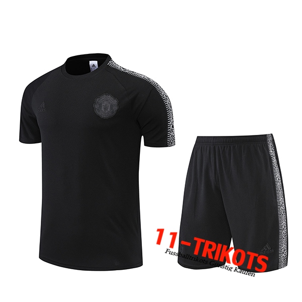 Manchester United Trainingstrikot + Shorts Schwarz 2022/2023