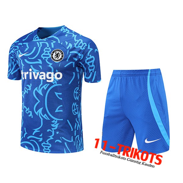 FC Chelsea Trainingstrikot + Shorts Pattern Blau 2022/2023