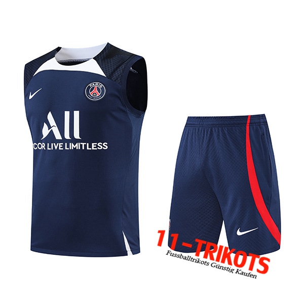 PSG Trainings-Tanktop + Shorts Navy blau/Schwarz 2022/2023