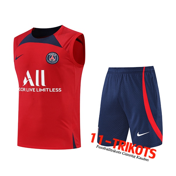 PSG Trainings-Tanktop + Shorts Rot 2022/2023