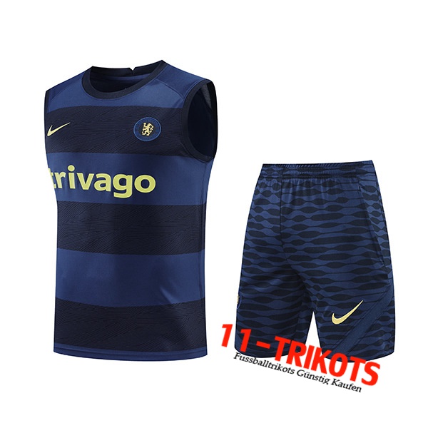 FC Chelsea Trainings-Tanktop + Shorts Schwarz/Blau 2022/2023