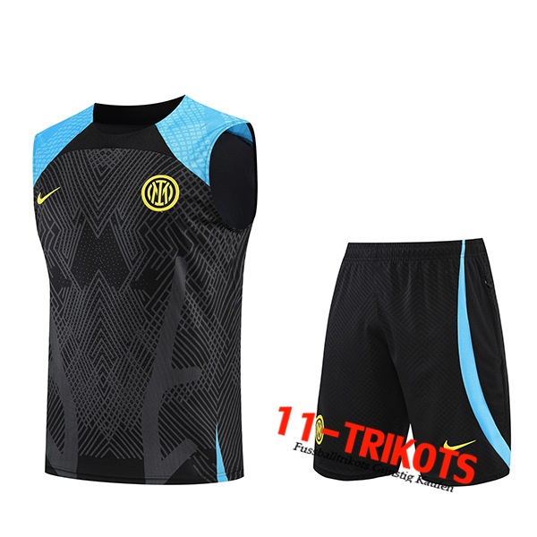 Inter Milan Trainings-Tanktop + Shorts Schwarz/Blau 2022/2023