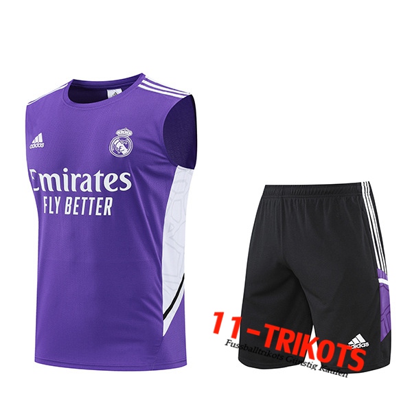 Real Madrid Trainings-Tanktop + Shorts lila 2022/2023