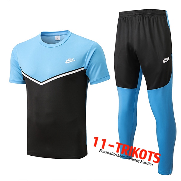 Nike Trainingstrikot + Hose Schwarz/Blau 2022/2023