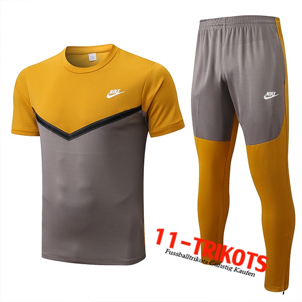 Nike Trainingstrikot + Hose Grau/Gelb 2022/2023