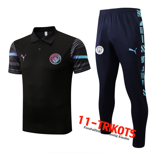 Manchester City Poloshirt Schwarz 2022/2023