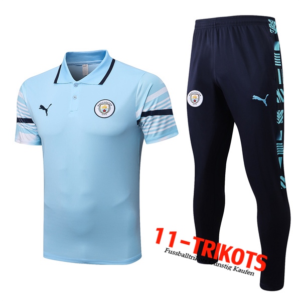 Manchester City Poloshirt Hellblau 2022/2023