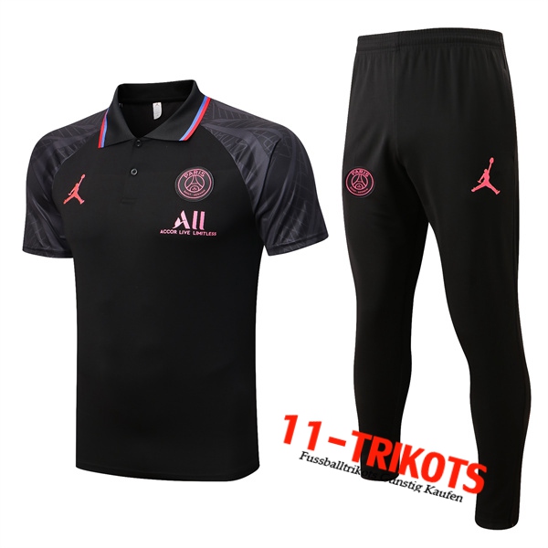 Jordan PSG Poloshirt Schwarz/Grau 2022/2023