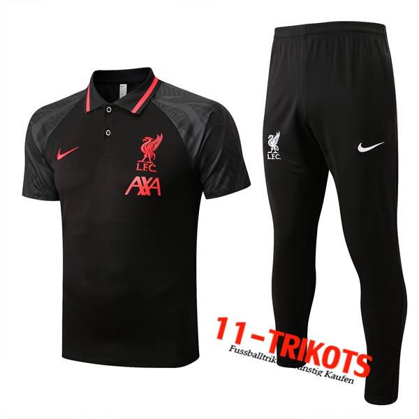 FC Liverpool Poloshirt Schwarz/Grau 2022/2023