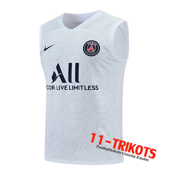 PSG Trainings-Tanktop Weiß/Grau 2022/2023