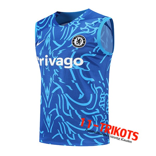 FC Chelsea Trainings-Tanktop Pattern Blau 2022/2023