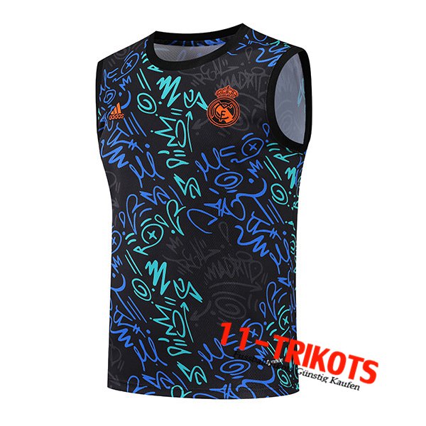 Real Madrid Trainings-Tanktop Schwarz/Blau 2022/2023