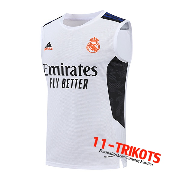 Real Madrid Trainings-Tanktop Weiß/Schwarz 2022/2023