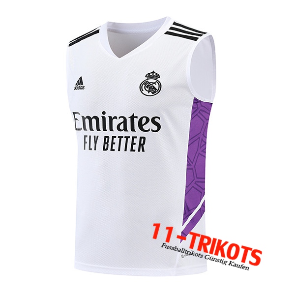 Real Madrid Trainings-Tanktop Weiß/lila 2022/2023