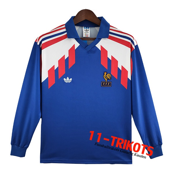 Frankreich Retro Heimtrikot Langarm 1988/1990