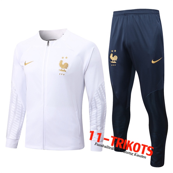 Frankreich Trainingsanzug - jacke Weiß 2022/2023