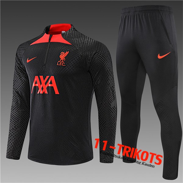 FC Liverpool Trainingsanzug Kinder Schwarz/Rot 2022/2023