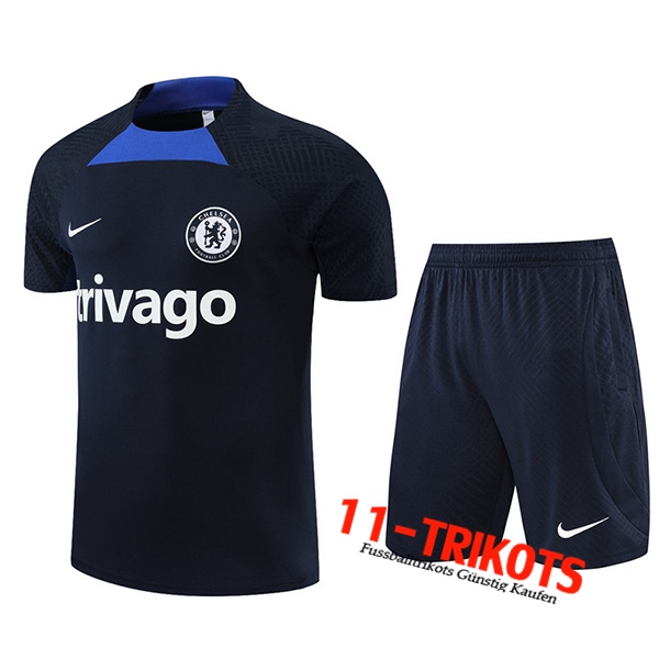 FC Chelsea Trainings-Tanktop + Shorts Navy blau 2022/2023