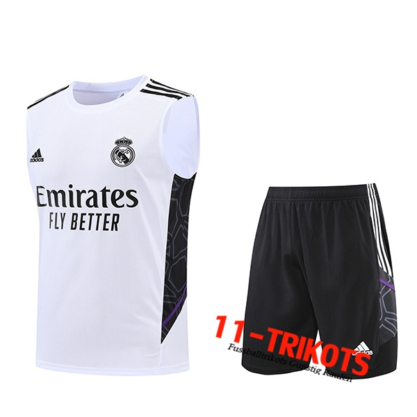 Real Madrid Trainings-Tanktop + Shorts Weiß 2022/2023