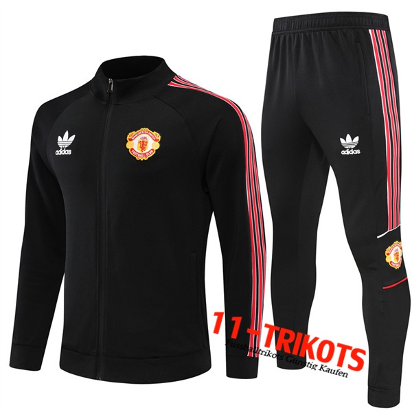 Manchester United Trainingsanzug (Jacke) Clover Schwarz 2022/2023