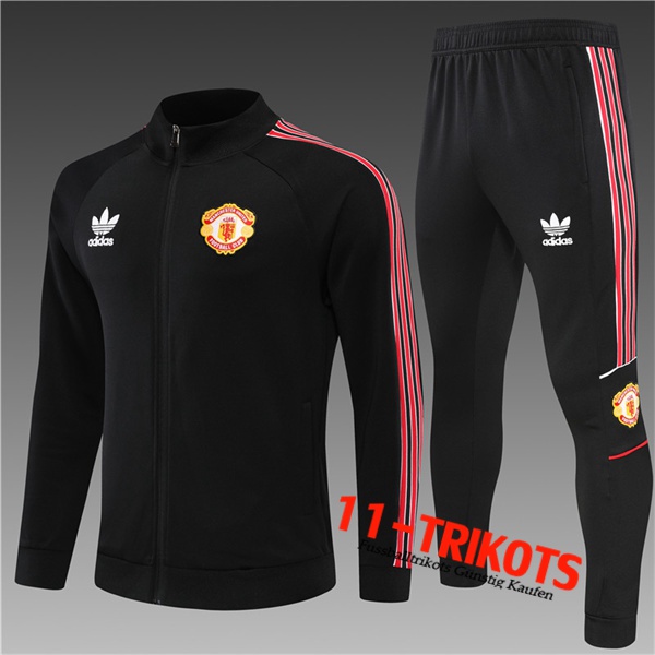 Manchester United Trainingsanzug (Jacke) Kinder Schwarz 2022/2023