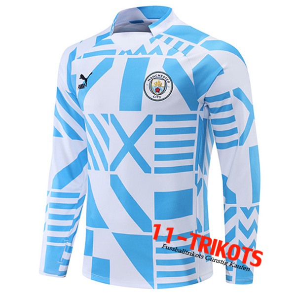 Manchester City Training Sweatshirt Blau/Weiß 2022/2023