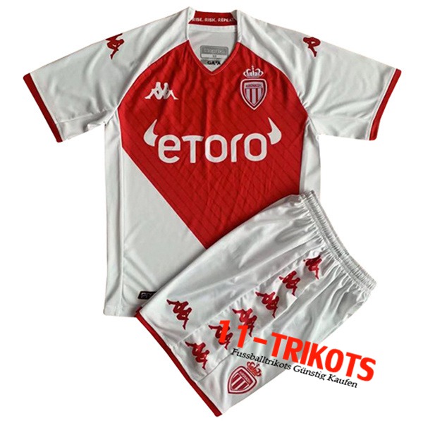 Neues AS Monaco Kinder Heimtrikot 2022/2023