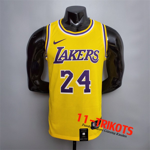 Los Angeles Lakers (Bryant #24) NBA Trikots Gelb Encolure Ronde Commemorative Edition