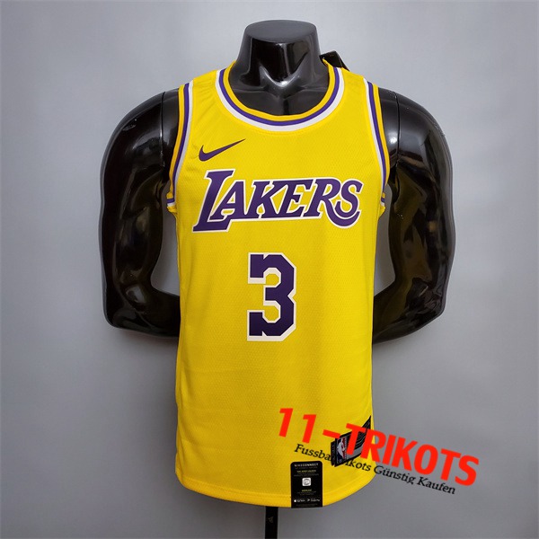 Los Angeles Lakers (Davis #3) NBA Trikots Gelb Encolure Ronde Commemorative Edition