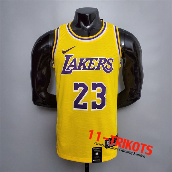 Los Angeles Lakers (James #23) NBA Trikots Gelb Encolure Ronde