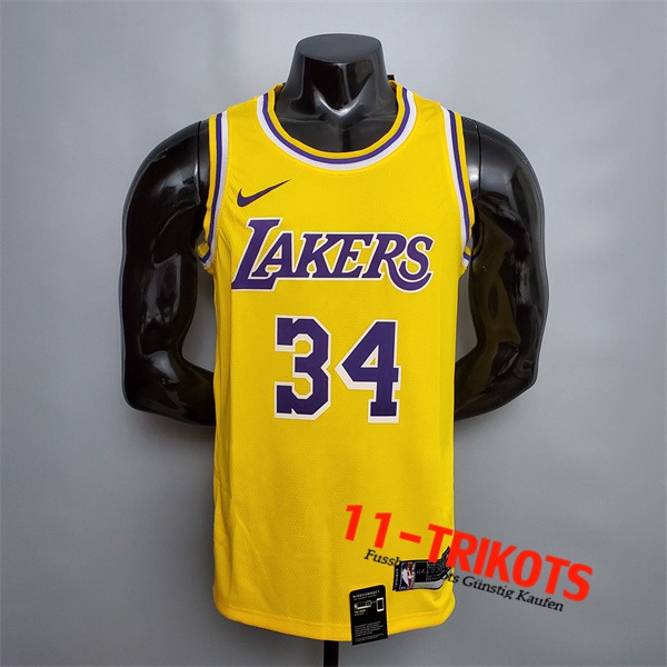 Los Angeles Lakers (O'Neal #34) NBA Trikots Gelb Encolure Ronde