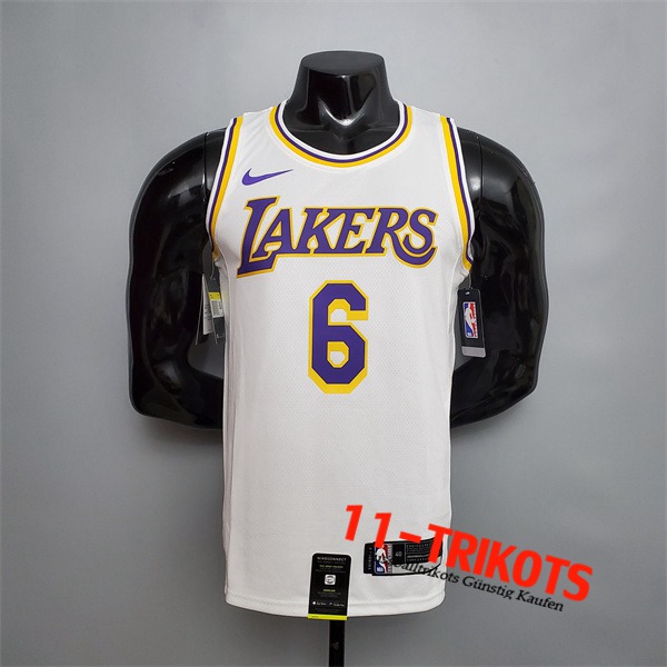 Los Angeles Lakers (James #6) NBA Trikots Weiß Encolure Ronde