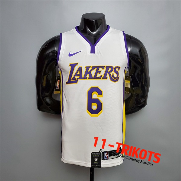 Los Angeles Lakers (James #6) NBA Trikots Weiß