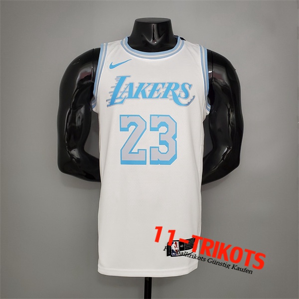 Los Angeles Lakers (James #23) NBA Trikots Weiß Encolure Ronde Retro Limited Edition