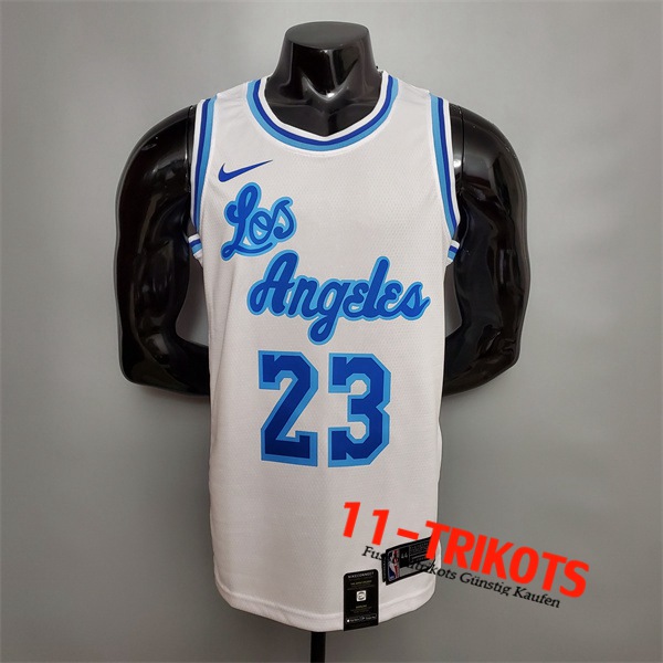 Los Angeles Lakers (James #23) NBA Trikots Weiß Retro Night