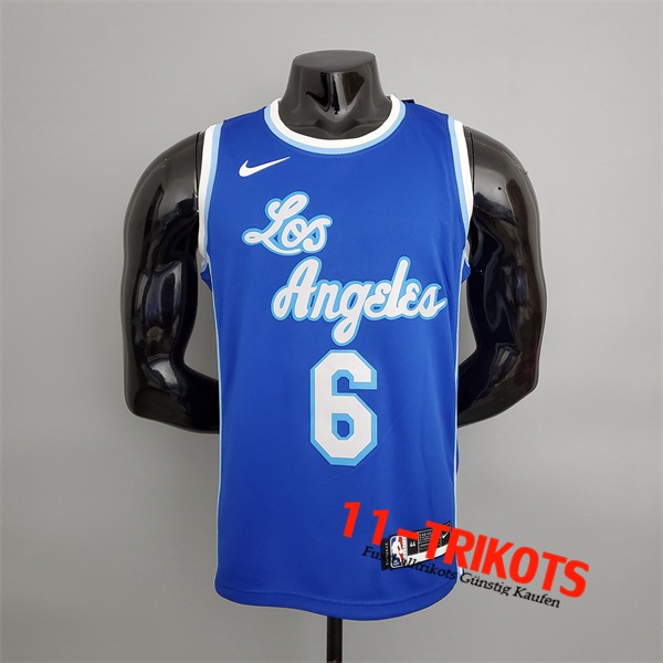Los Angeles Lakers (James #6) NBA Trikots Blau Latin Night (High Head)