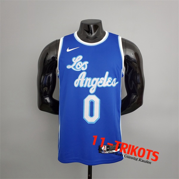 Los Angeles Lakers (Westbrook #0) NBA Trikots Blau Latin Night (High Head)